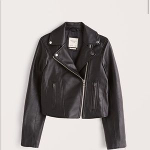 Abercrombie & Fitch Vegan Leather Moto Jacket Black Size Medium